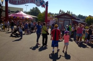 Kids heading toward our next activity at the Fair.